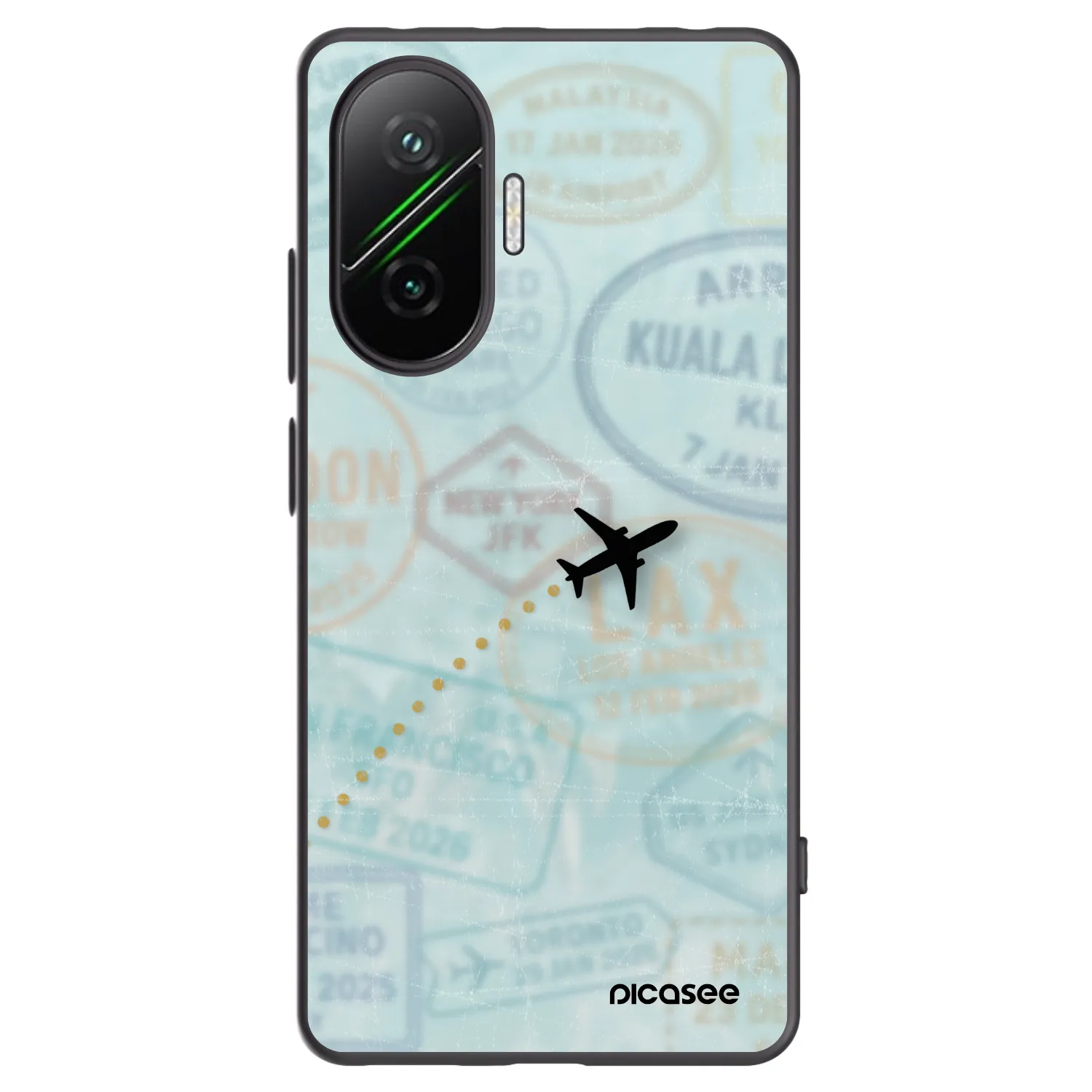 Picasee crna silikonska maskica za Xiaomi Poco F7 Pro 5G - FLIGHT PATH