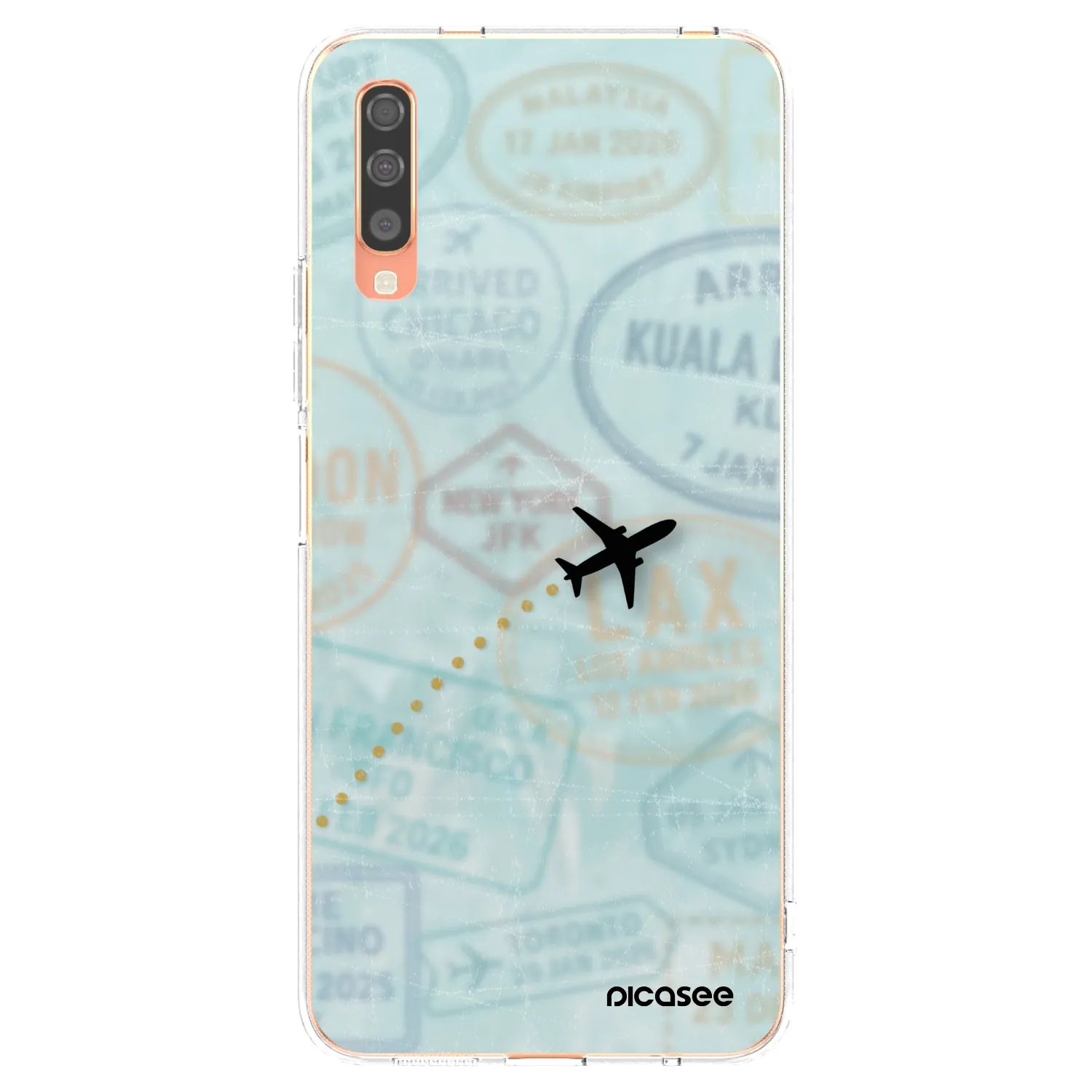 Picasee silikonska prozirna maskica za Samsung Galaxy A70 A705F - FLIGHT PATH