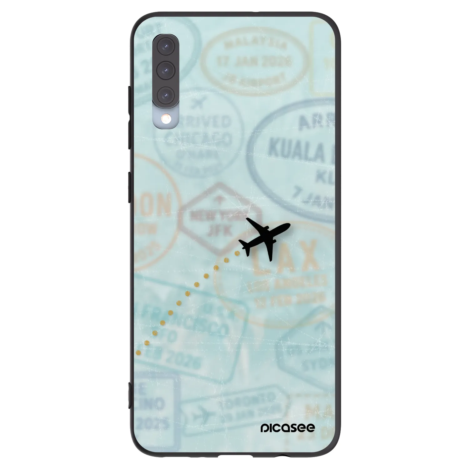Picasee crna silikonska maskica za Samsung Galaxy A70 A705F - FLIGHT PATH