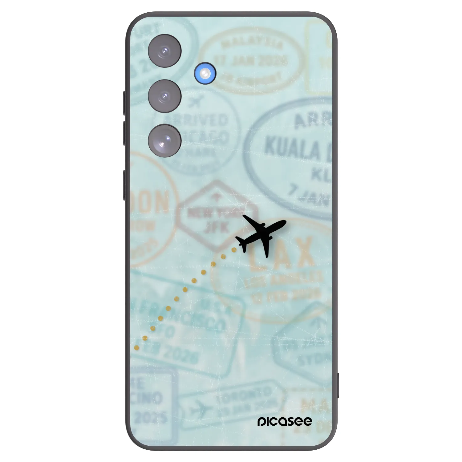 Picasee crna silikonska maskica za Samsung Galaxy S25 FE 5G - FLIGHT PATH