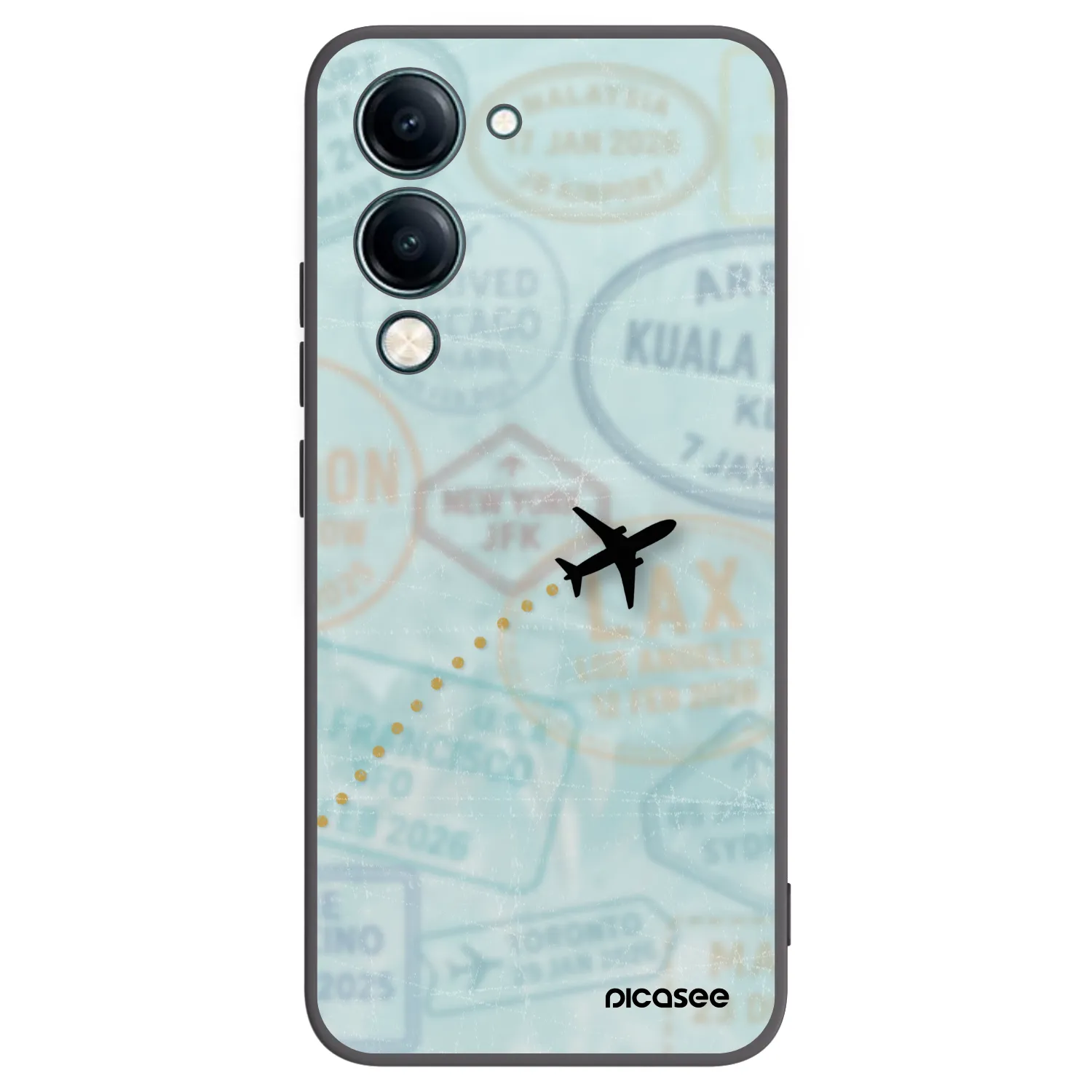 Picasee crna silikonska maskica za Vivo Y29s 5G - FLIGHT PATH