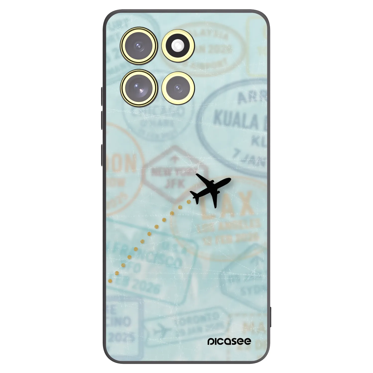 Picasee crna silikonska maskica za Motorola Moto G86 Power 5G - FLIGHT PATH