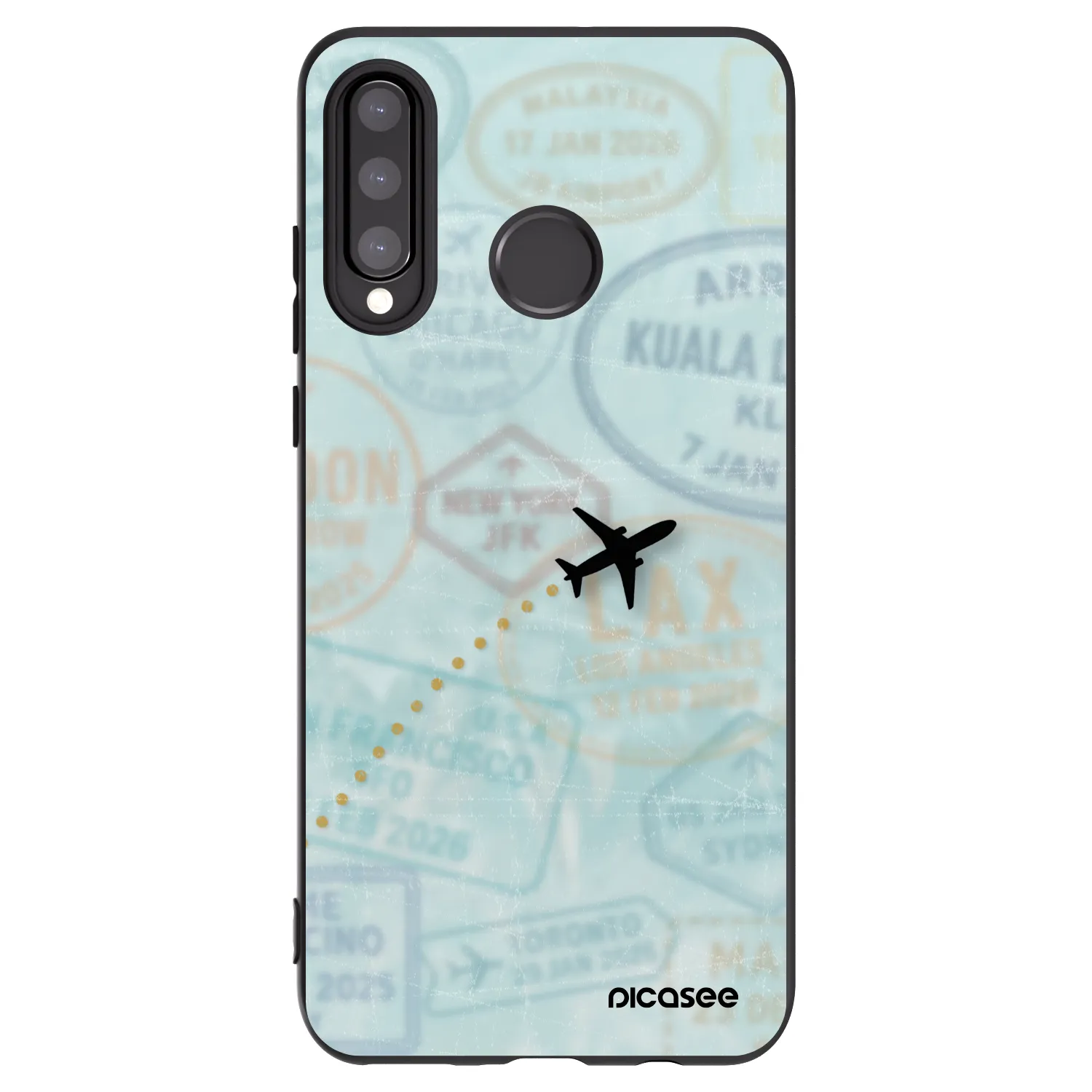 Picasee crna silikonska maskica za Huawei P30 Lite - FLIGHT PATH