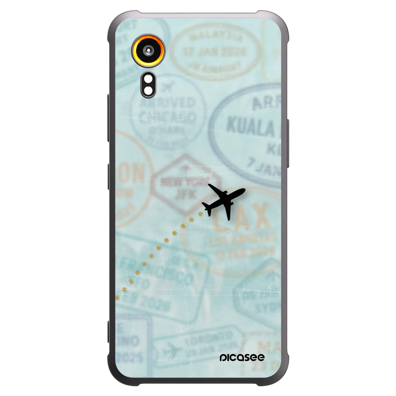 Picasee crna silikonska maskica za Samsung Galaxy Xcover 7 - FLIGHT PATH