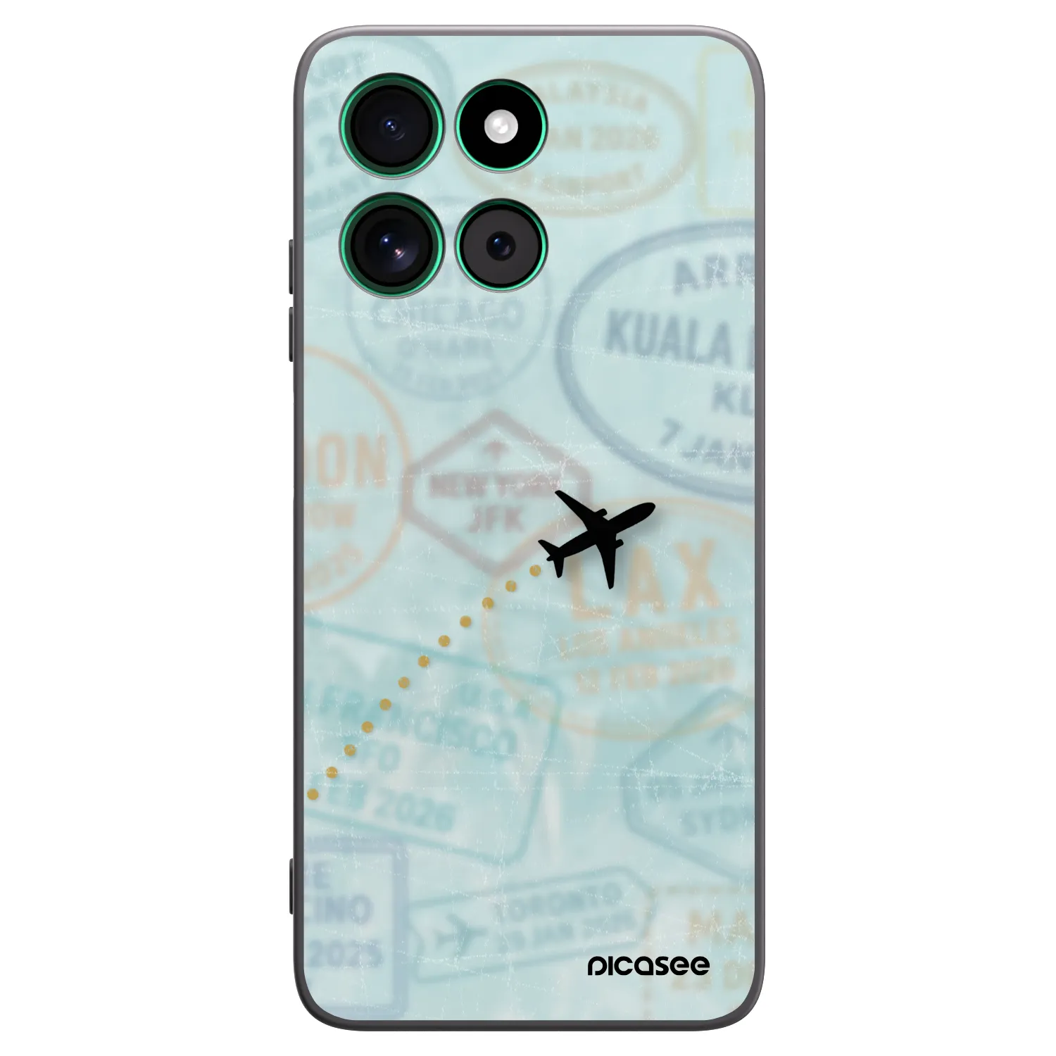 Picasee crna silikonska maskica za Motorola Moto G57 Power - FLIGHT PATH