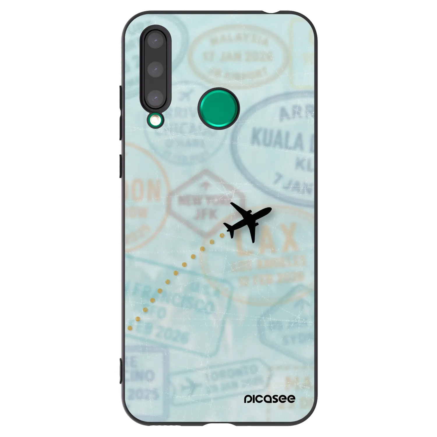 Picasee crna silikonska maskica za Honor 20 Lite - FLIGHT PATH