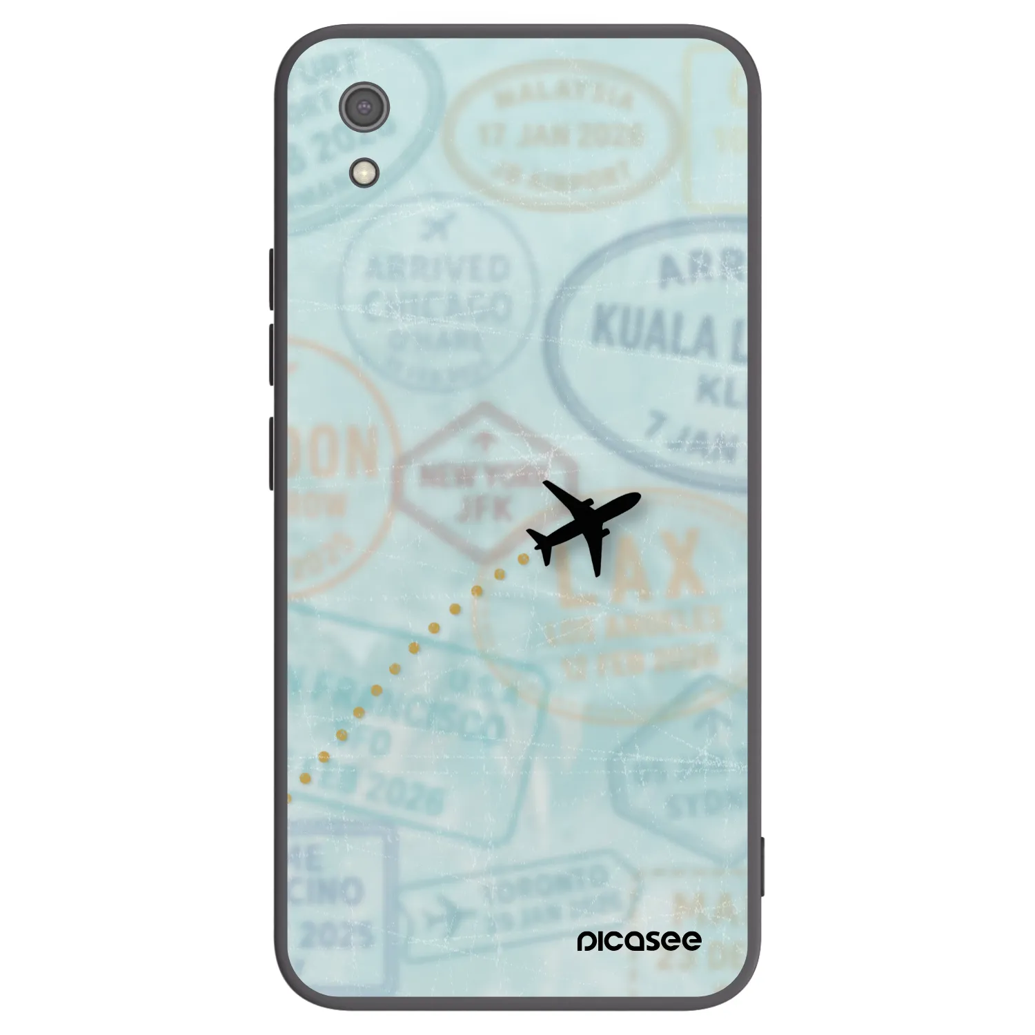 Picasee crna silikonska maskica za Xiaomi Redmi 7A - FLIGHT PATH