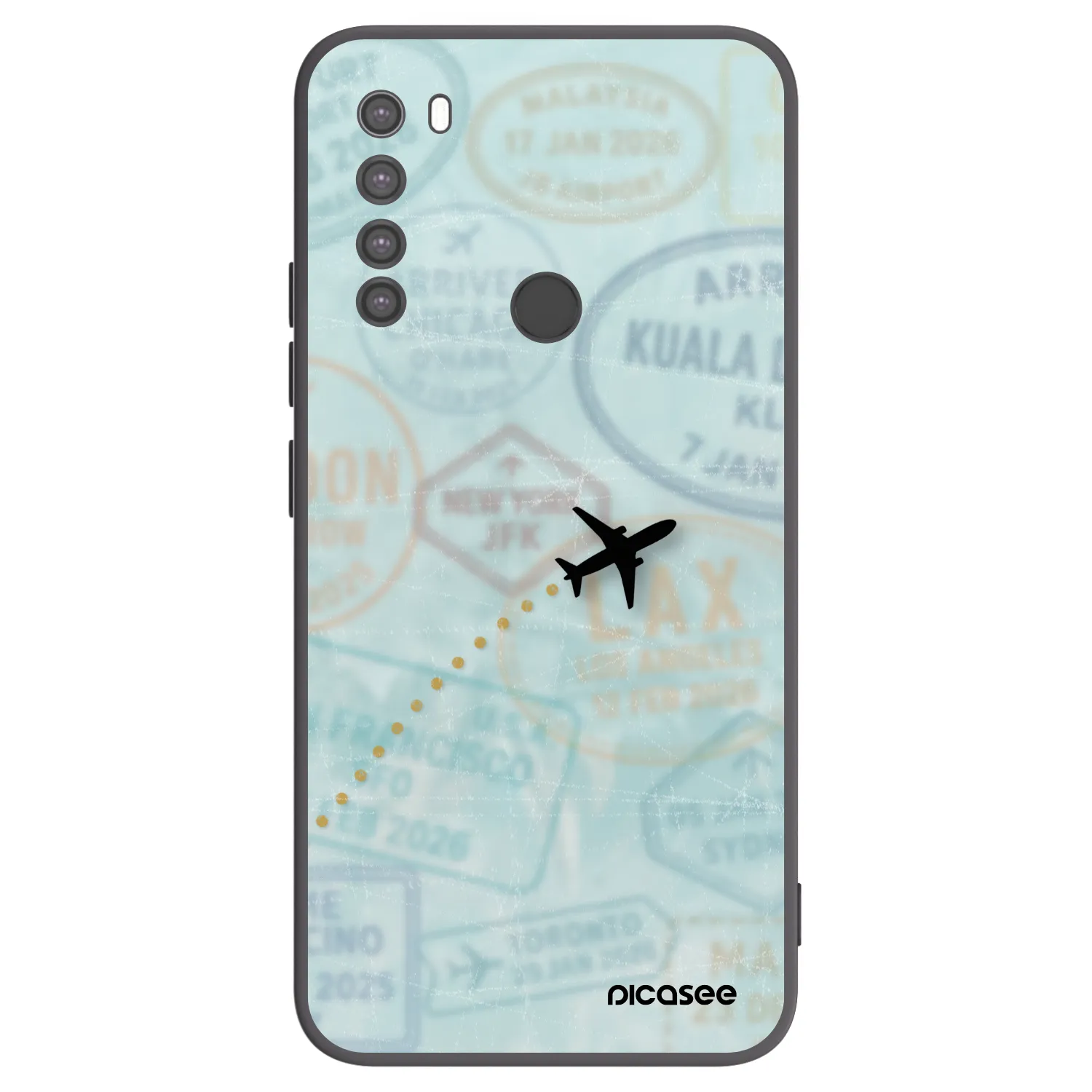 Picasee crna silikonska maskica za Xiaomi Redmi Note 8 - FLIGHT PATH