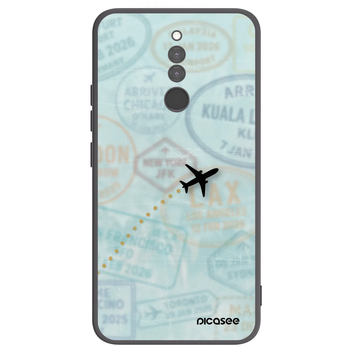 Picasee crna silikonska maskica za Xiaomi Redmi 8 - FLIGHT PATH
