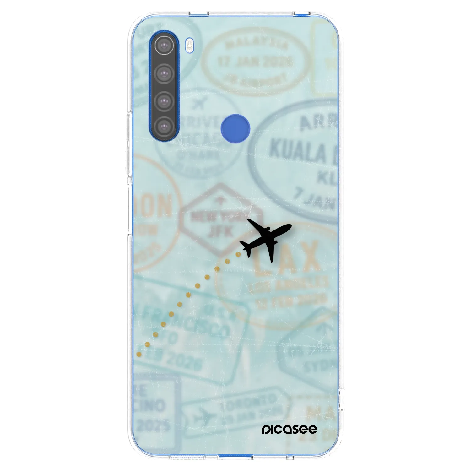 Picasee silikonska prozirna maskica za Xiaomi Redmi Note 8T - FLIGHT PATH