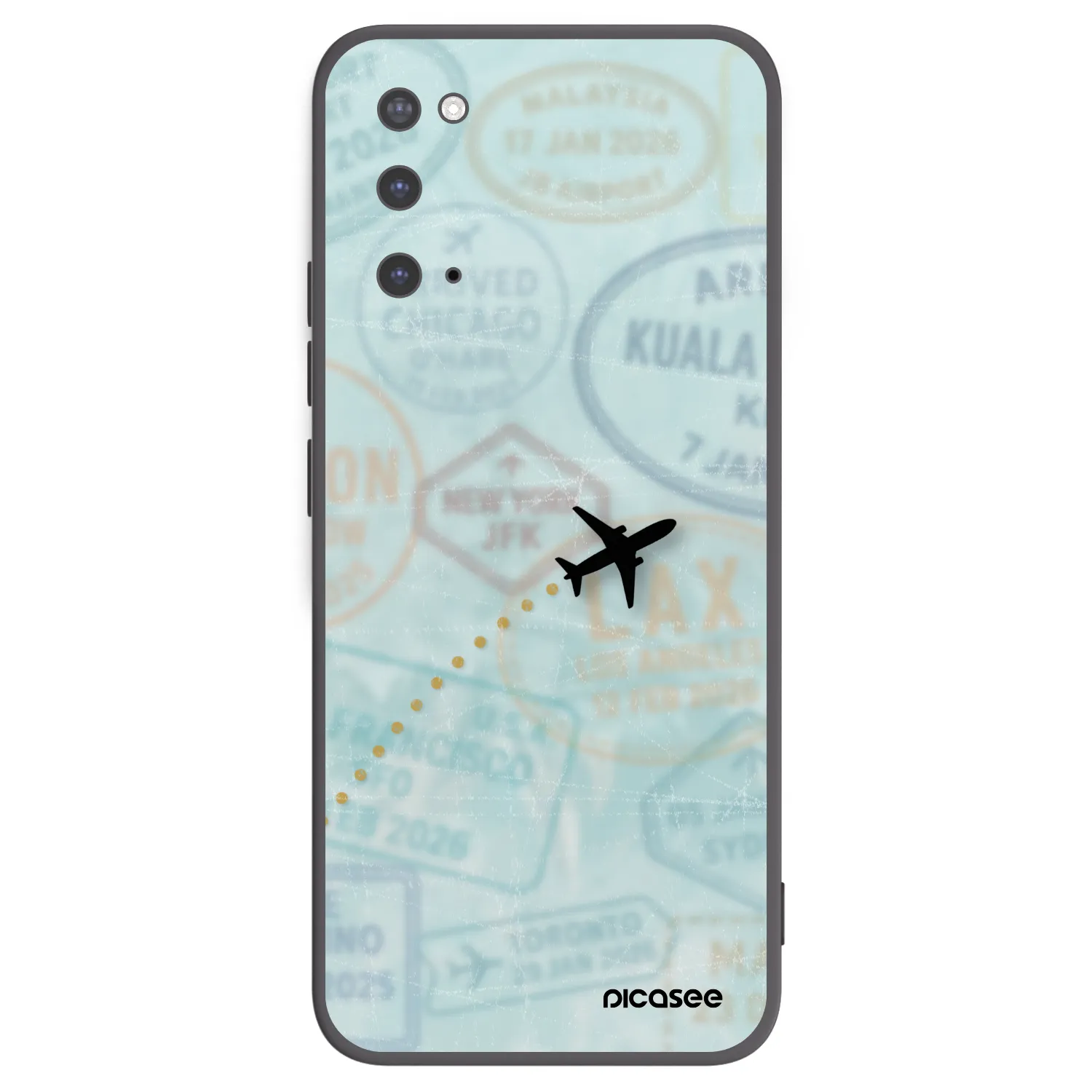 Picasee crna silikonska maskica za Samsung Galaxy S20 G980F - FLIGHT PATH