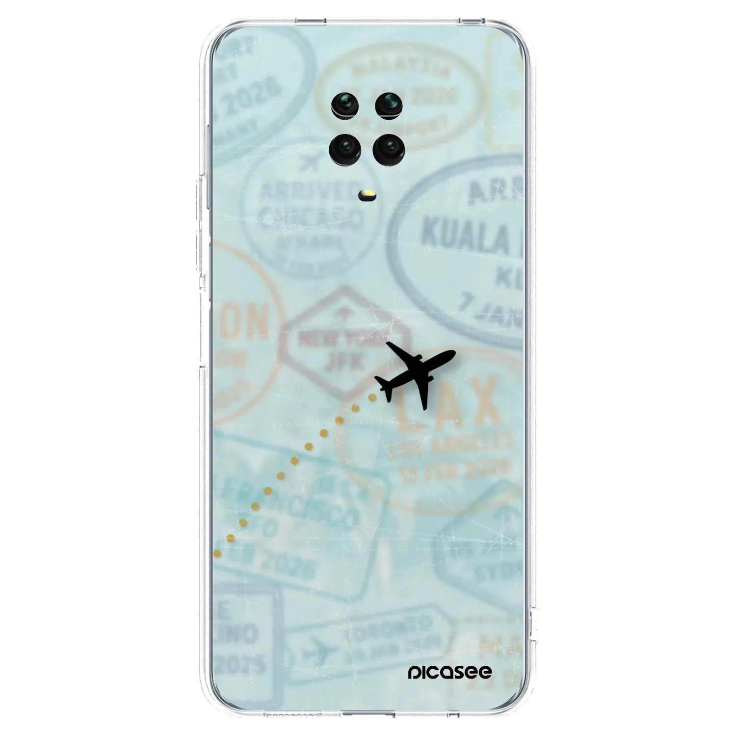 Picasee silikonska prozirna maskica za Xiaomi Redmi Note 9 Pro - FLIGHT PATH
