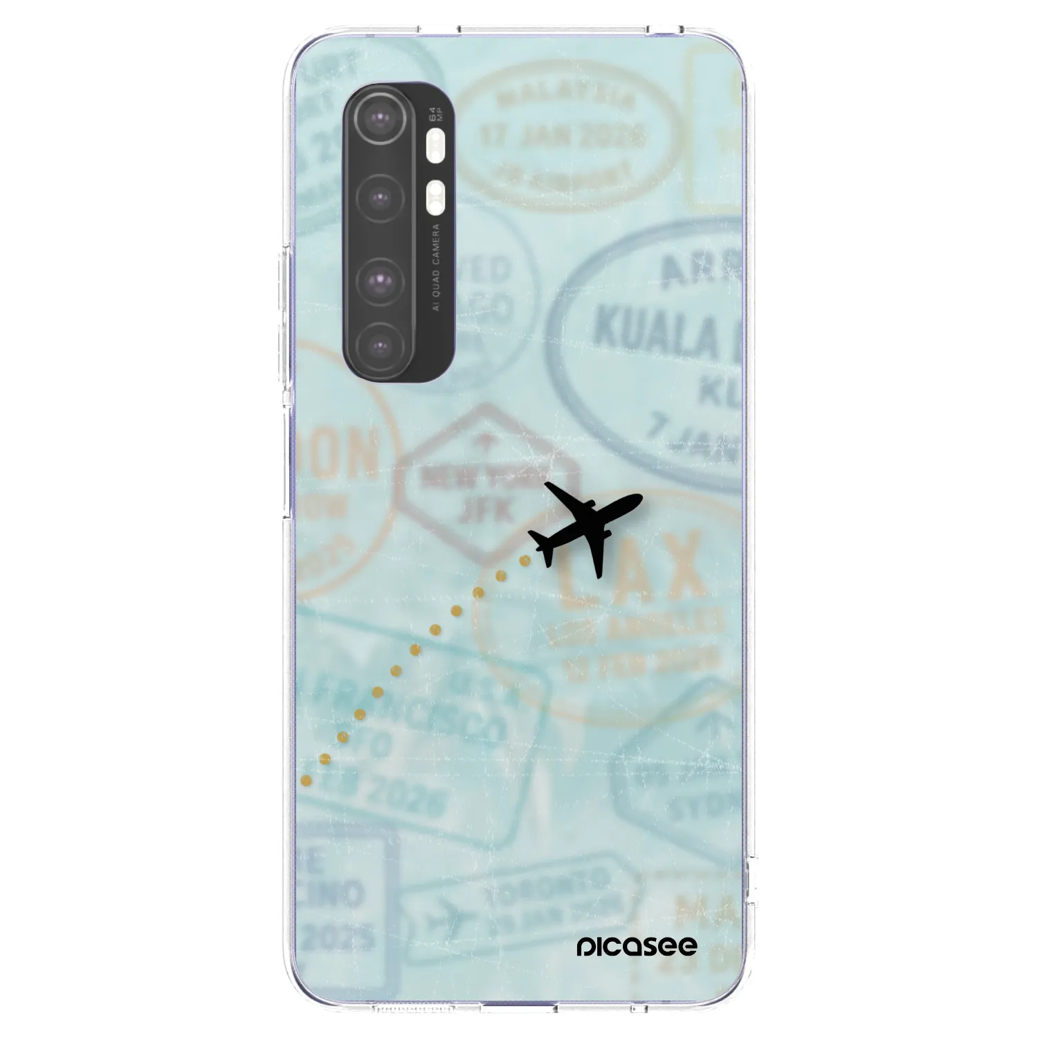 Picasee silikonska prozirna maskica za Xiaomi Mi Note 10 Lite - FLIGHT PATH