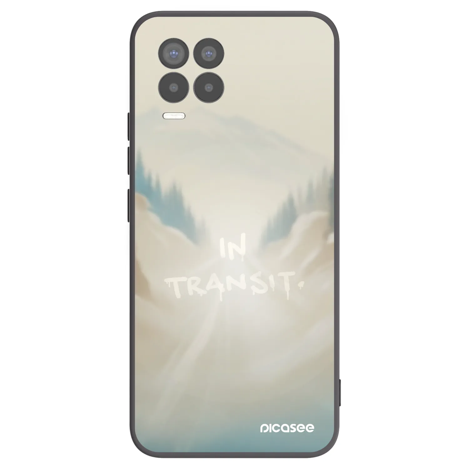 Picasee crna silikonska maskica za Realme 8 4G - IN TRANSIT