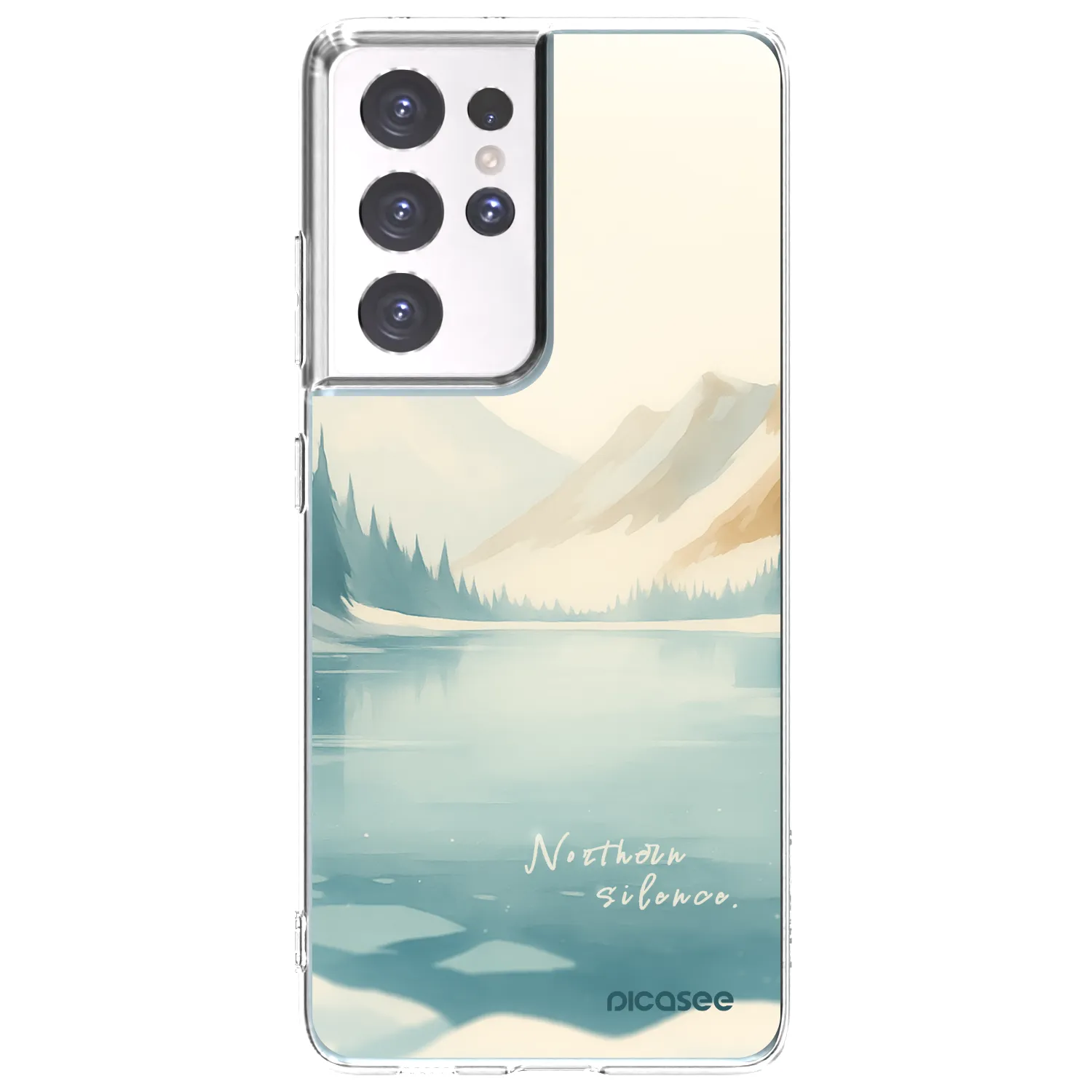 Picasee silikonska prozirna maskica za Samsung Galaxy S21 Ultra 5G G998B - NOTHERN SILENCE