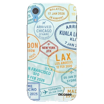 Picasee silikonska prozirna maskica za Apple iPhone XR - PASSPORT EDITION