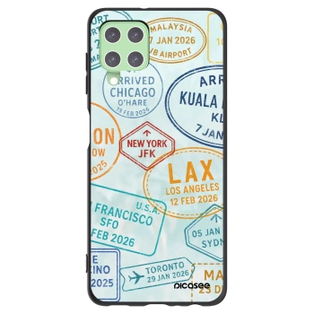 Picasee crna silikonska maskica za Samsung Galaxy A22 A225F 4G - PASSPORT EDITION