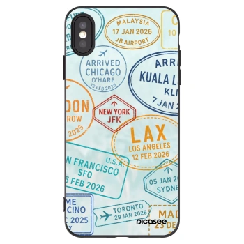 Picasee crna silikonska maskica za Apple iPhone XS Max - PASSPORT EDITION
