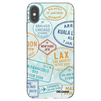 Picasee silikonska prozirna maskica za Apple iPhone XS Max - PASSPORT EDITION