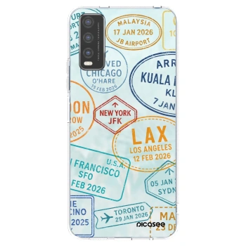 Picasee silikonska prozirna maskica za Vivo Y20s - PASSPORT EDITION