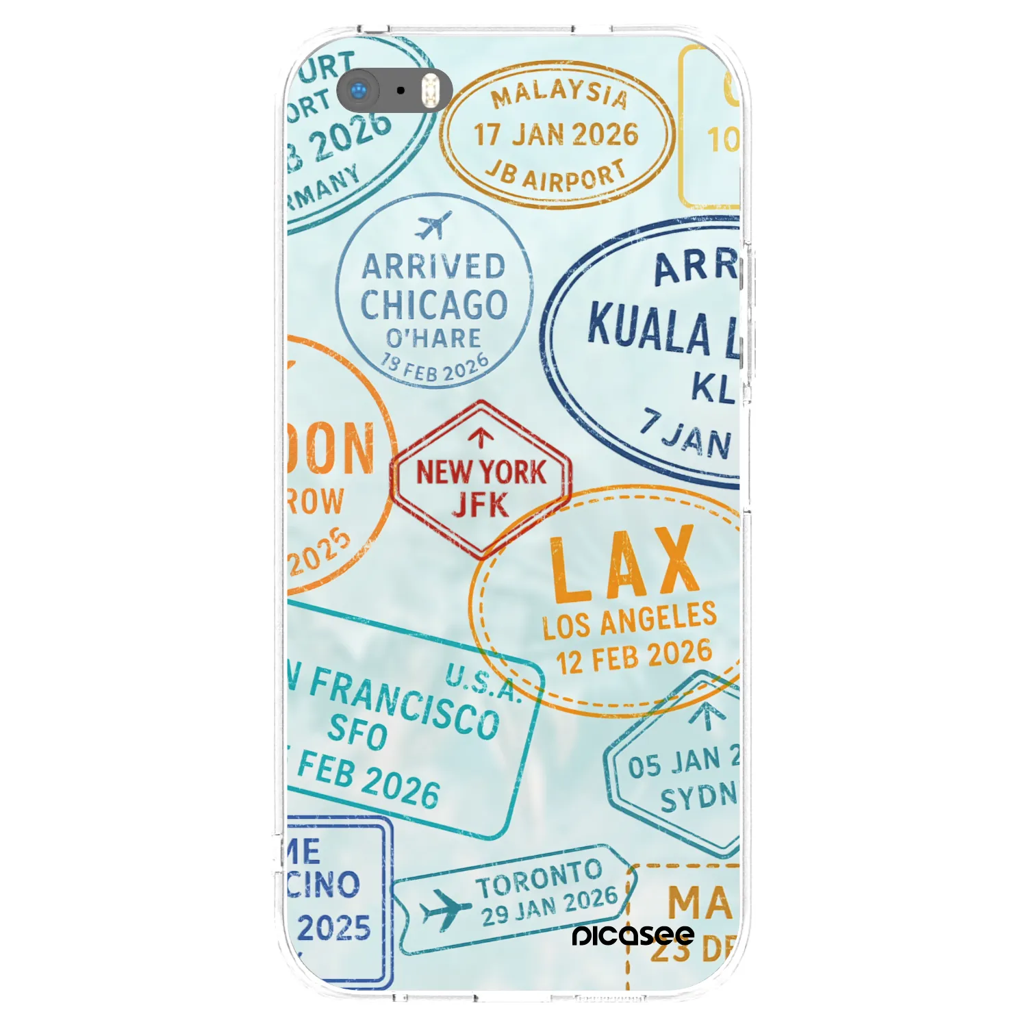 Picasee silikonska prozirna maskica za Apple iPhone 5/5S/SE - PASSPORT EDITION