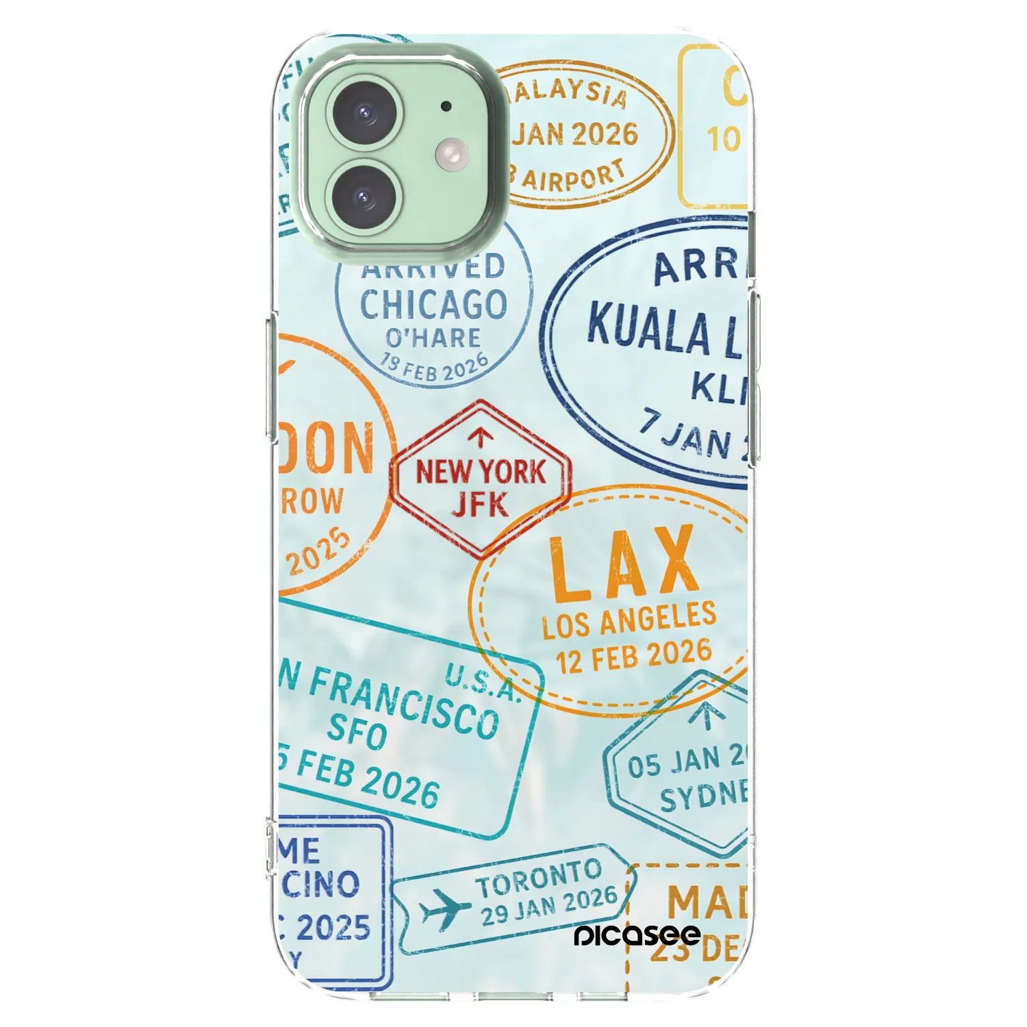 Picasee silikonska prozirna maskica za Apple iPhone 12 - PASSPORT EDITION