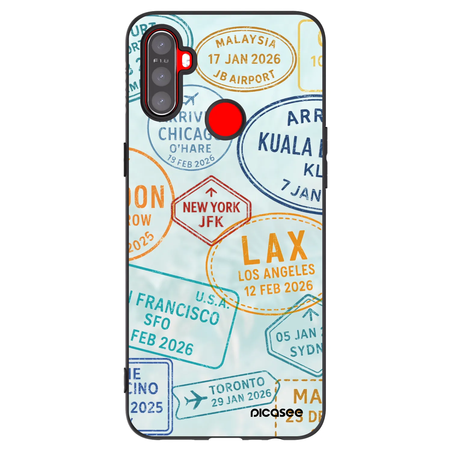 Picasee crna silikonska maskica za Realme C3 - PASSPORT EDITION