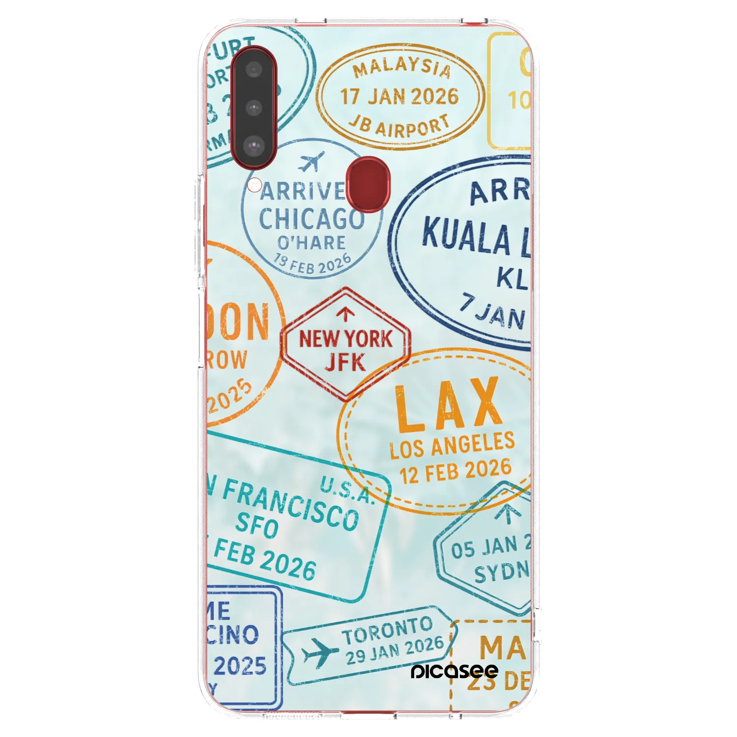 Picasee silikonska prozirna maskica za Samsung Galaxy A20s - PASSPORT EDITION