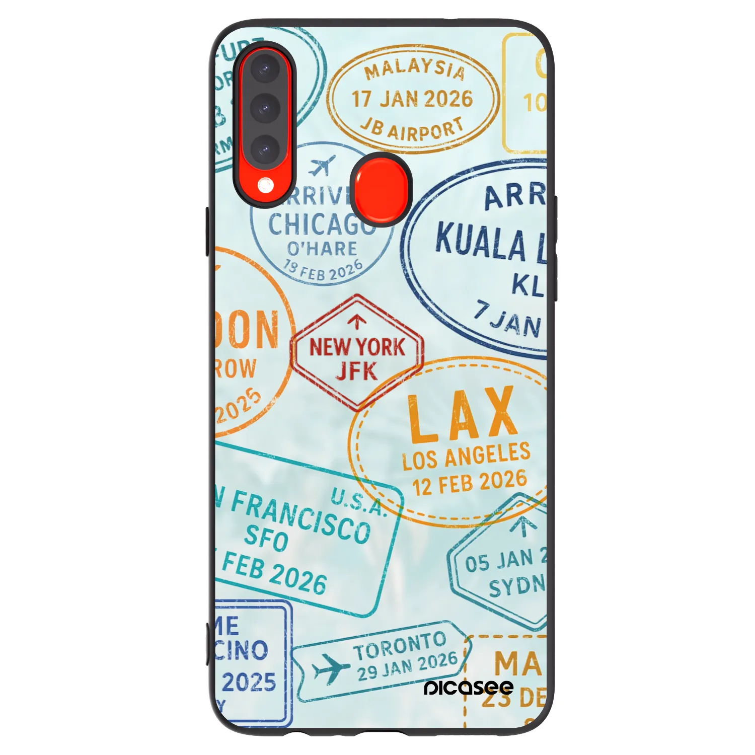 Picasee crna silikonska maskica za Samsung Galaxy A20s - PASSPORT EDITION
