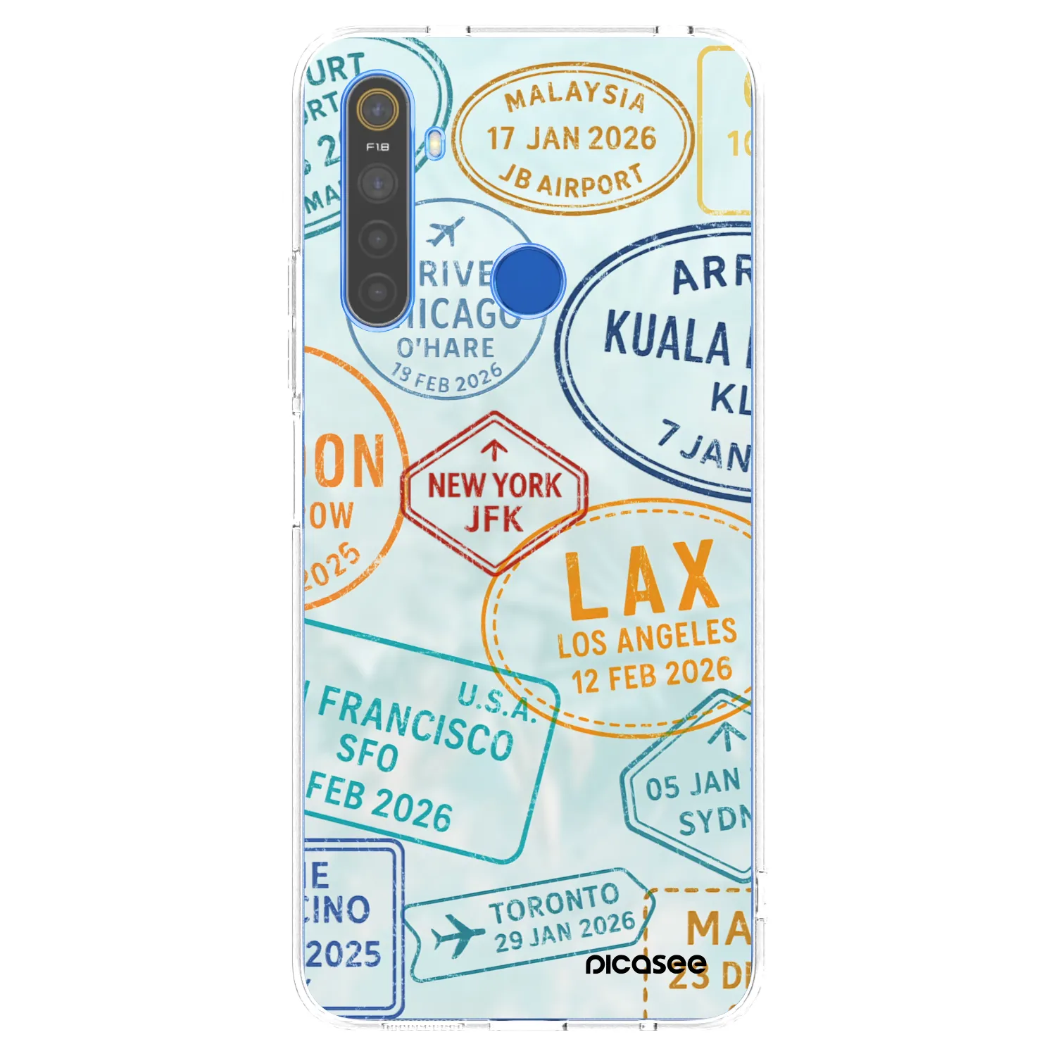 Picasee silikonska prozirna maskica za Realme 5 - PASSPORT EDITION