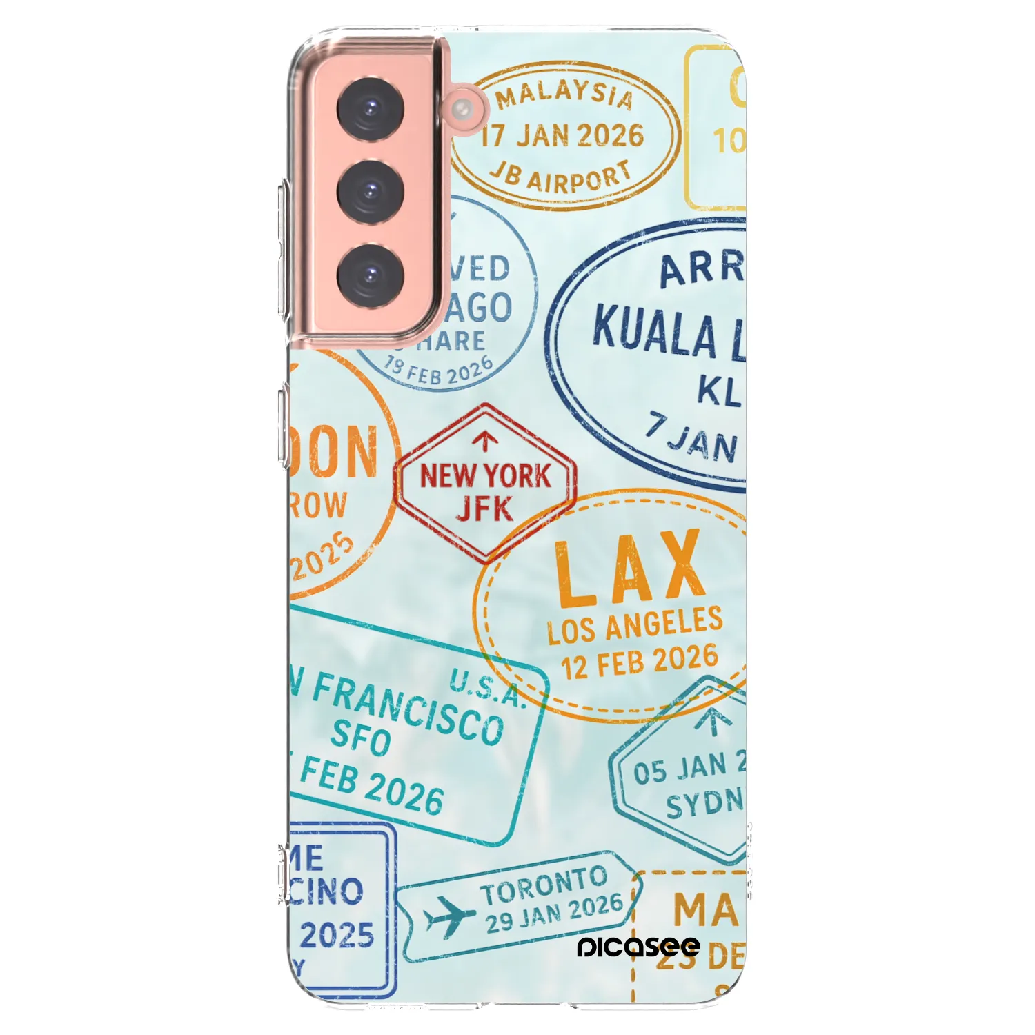 Picasee silikonska prozirna maskica za Samsung Galaxy S21 5G G991B - PASSPORT EDITION