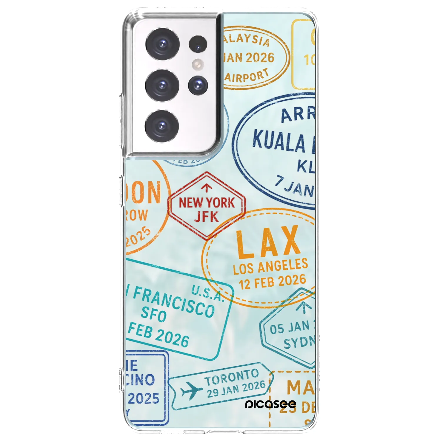 Picasee silikonska prozirna maskica za Samsung Galaxy S21 Ultra 5G G998B - PASSPORT EDITION