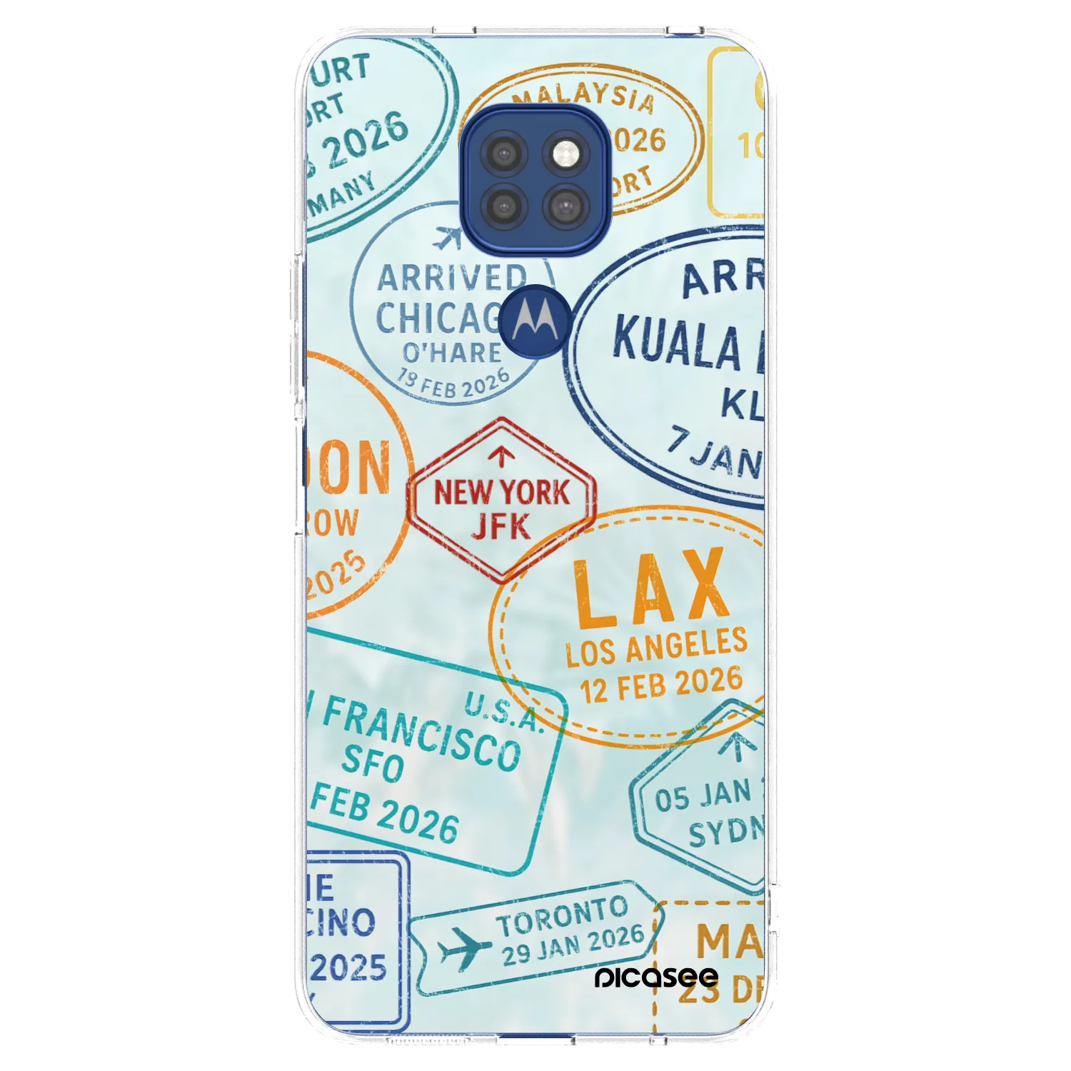 Picasee silikonska prozirna maskica za Motorola Moto G9 Play - PASSPORT EDITION