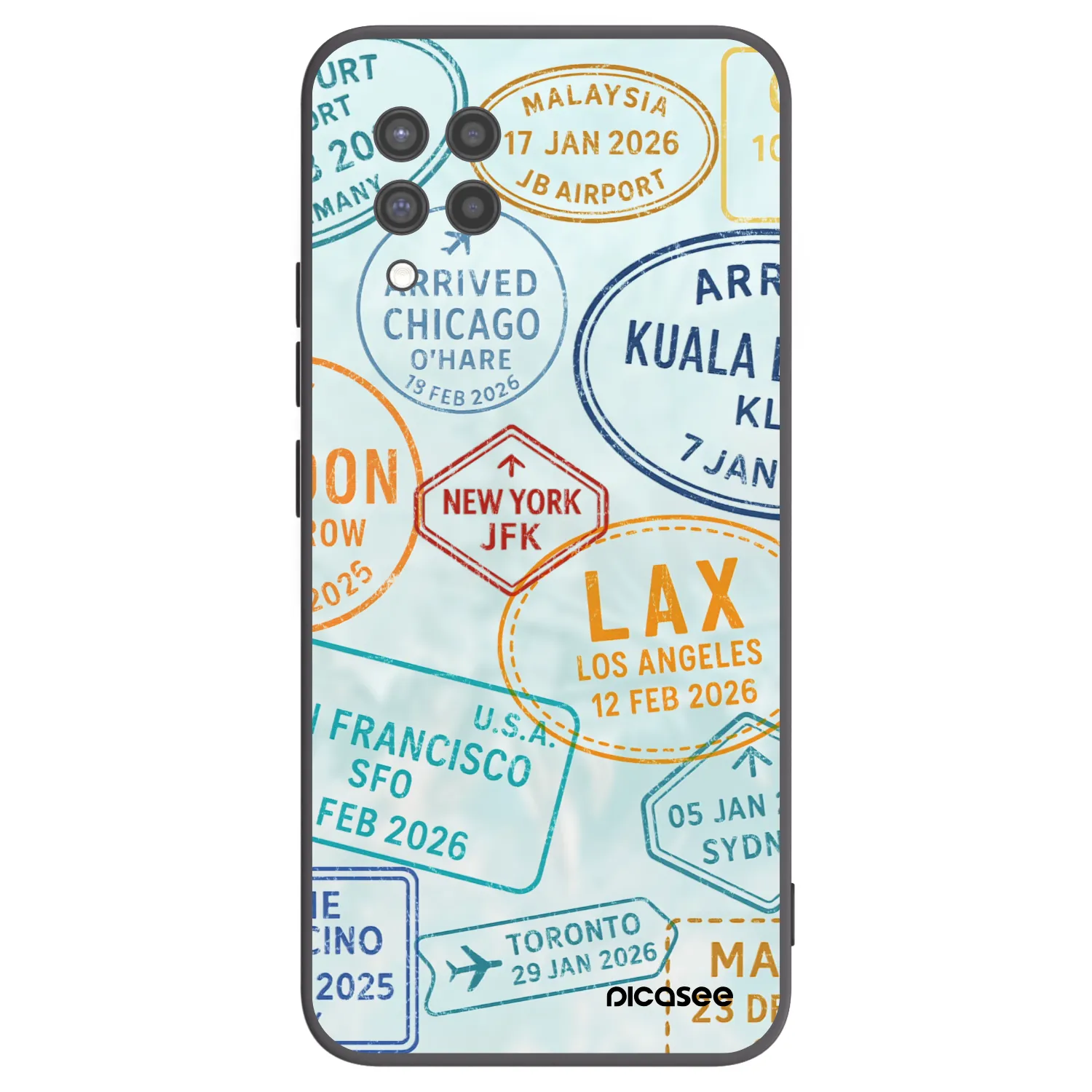 Picasee crna silikonska maskica za Samsung Galaxy A42 A426B - PASSPORT EDITION