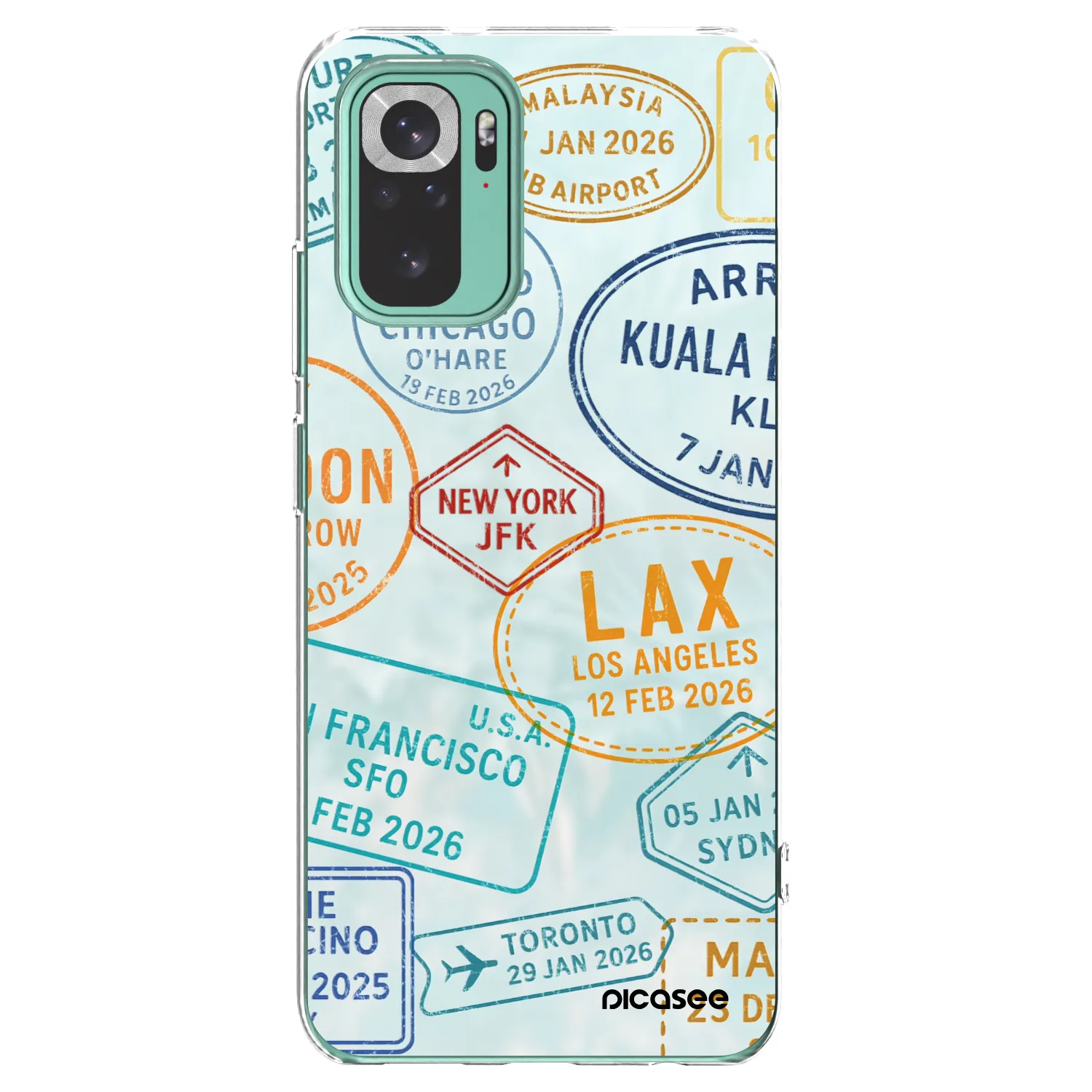 Picasee silikonska prozirna maskica za Xiaomi Redmi Note 10 Pro - PASSPORT EDITION