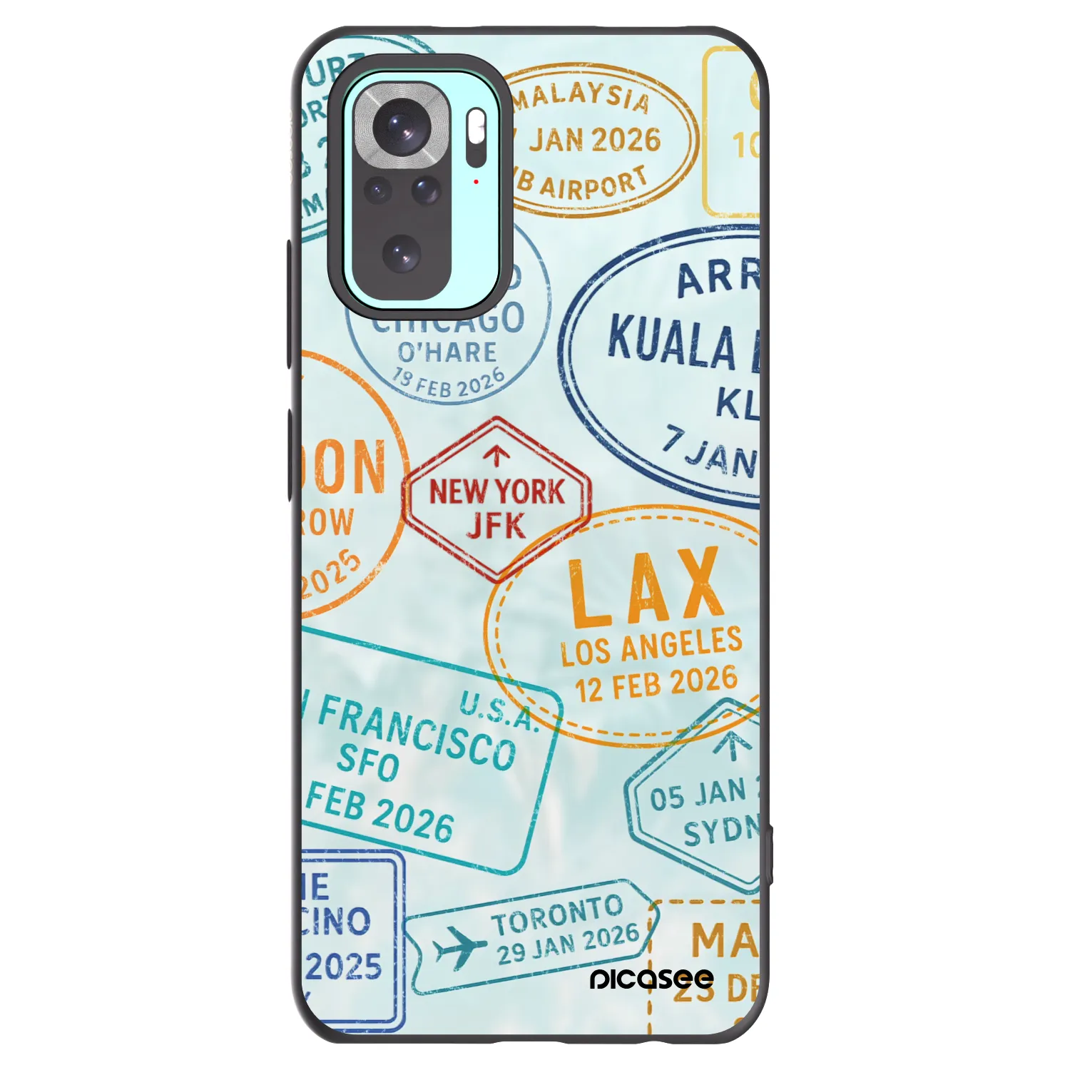 Picasee crna silikonska maskica za Xiaomi Redmi Note 10 Pro - PASSPORT EDITION