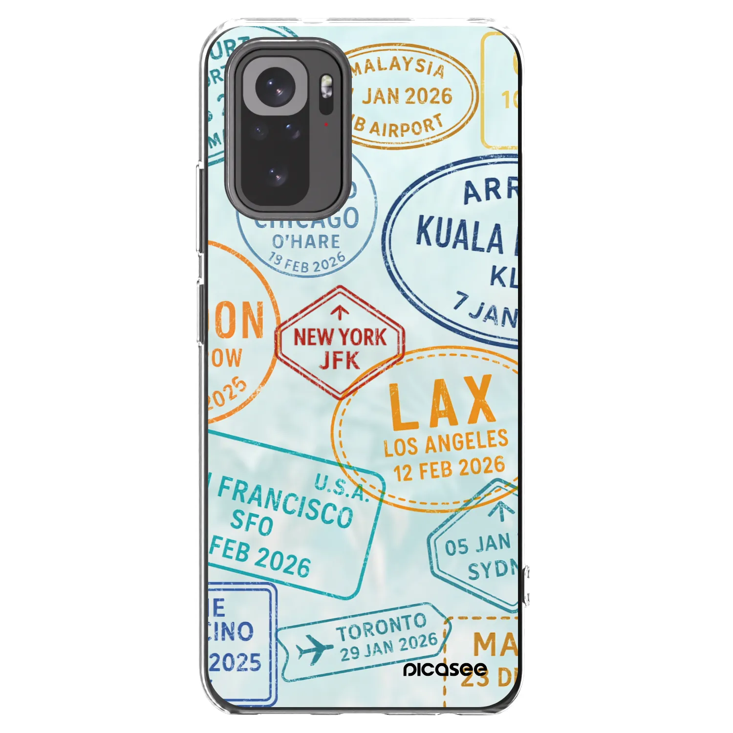 Picasee silikonska prozirna maskica za Xiaomi Redmi Note 10S - PASSPORT EDITION