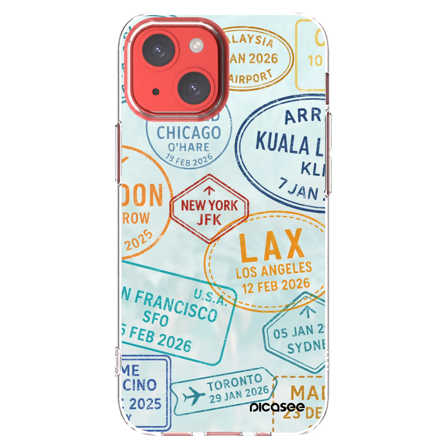 Picasee silikonska prozirna maskica za Apple iPhone 13 mini - PASSPORT EDITION