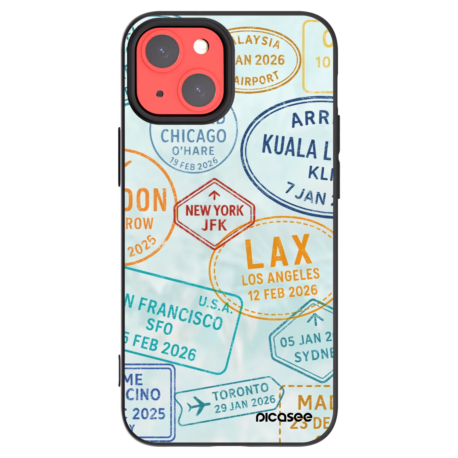 Picasee crna silikonska maskica za Apple iPhone 13 mini - PASSPORT EDITION