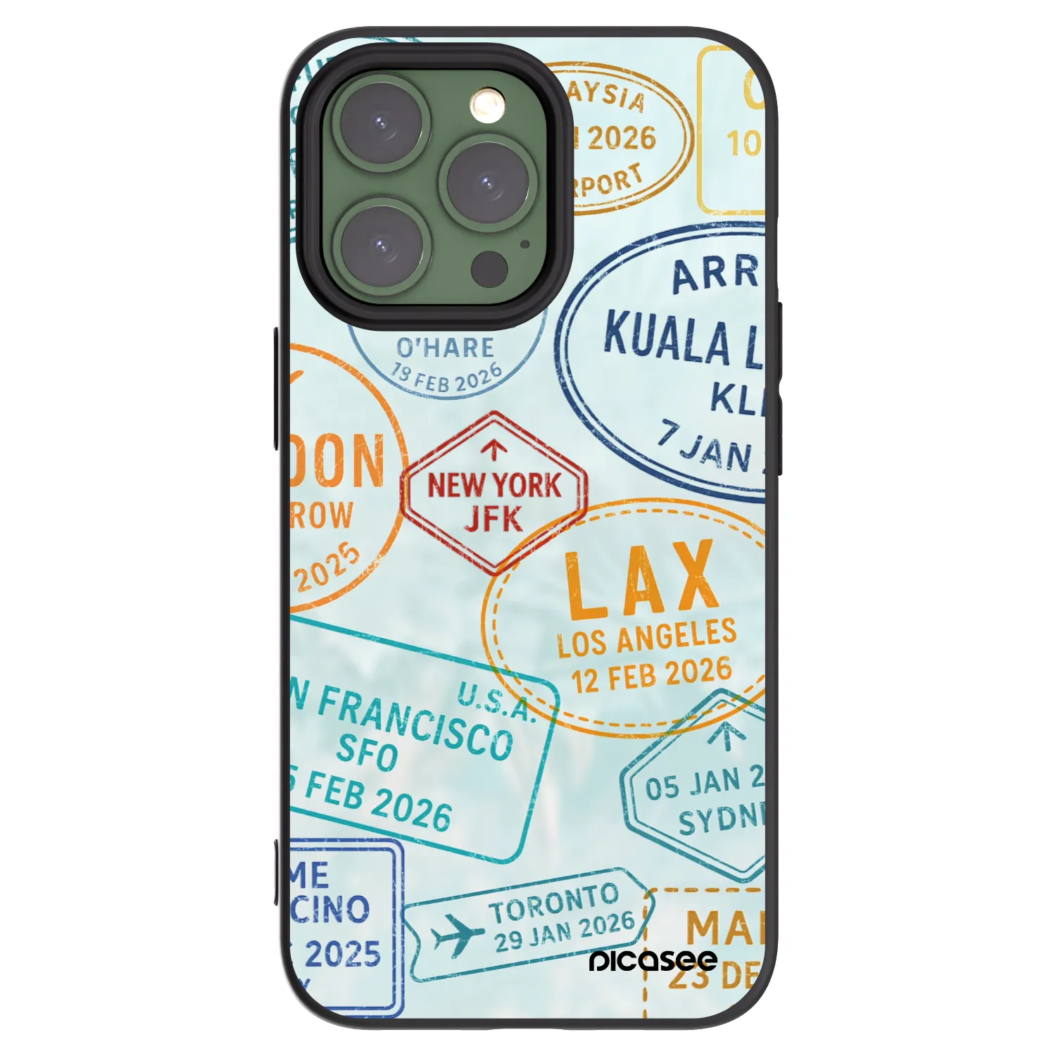 Picasee crna silikonska maskica za Apple iPhone 13 Pro - PASSPORT EDITION