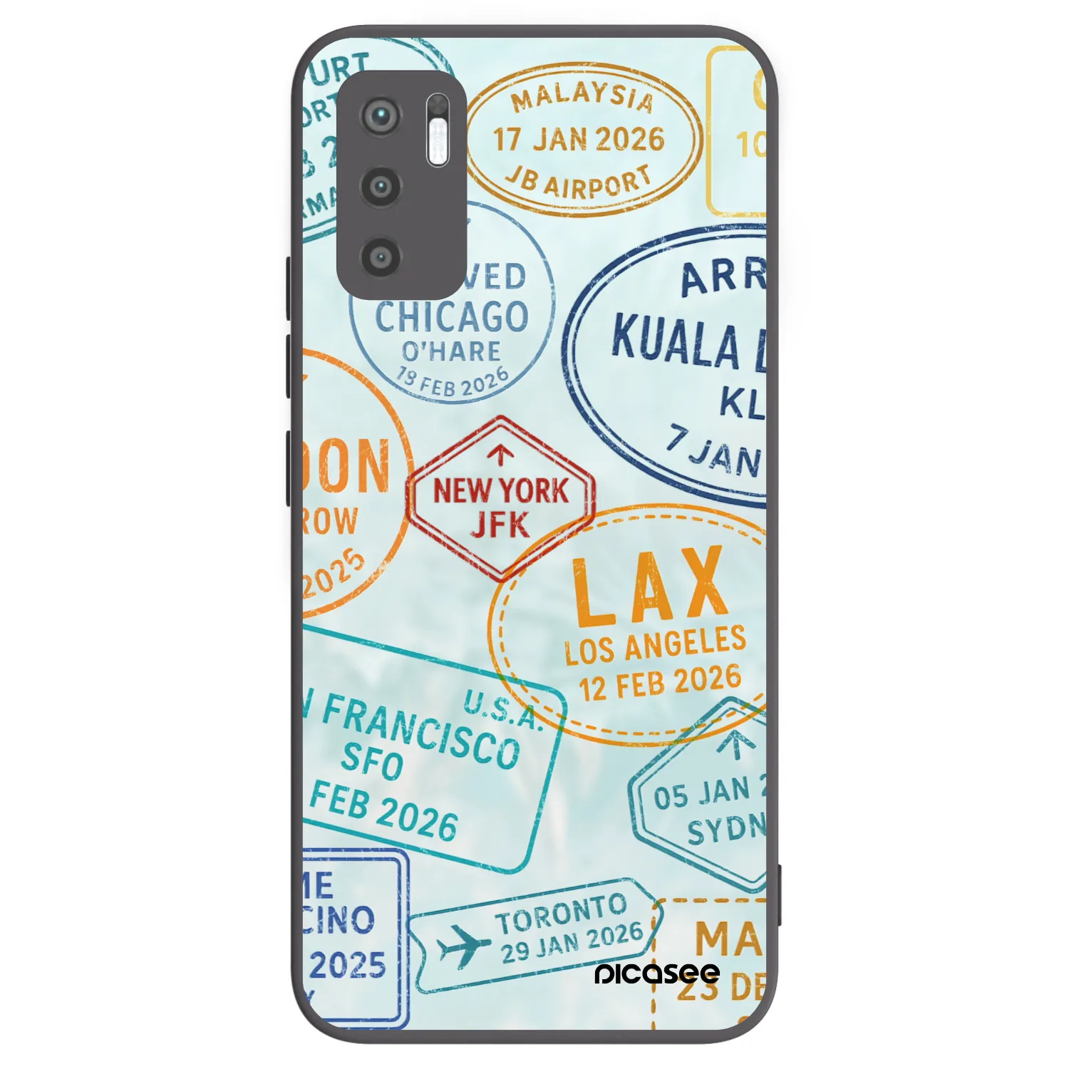 Picasee crna silikonska maskica za Xiaomi Redmi Note 10 5G - PASSPORT EDITION