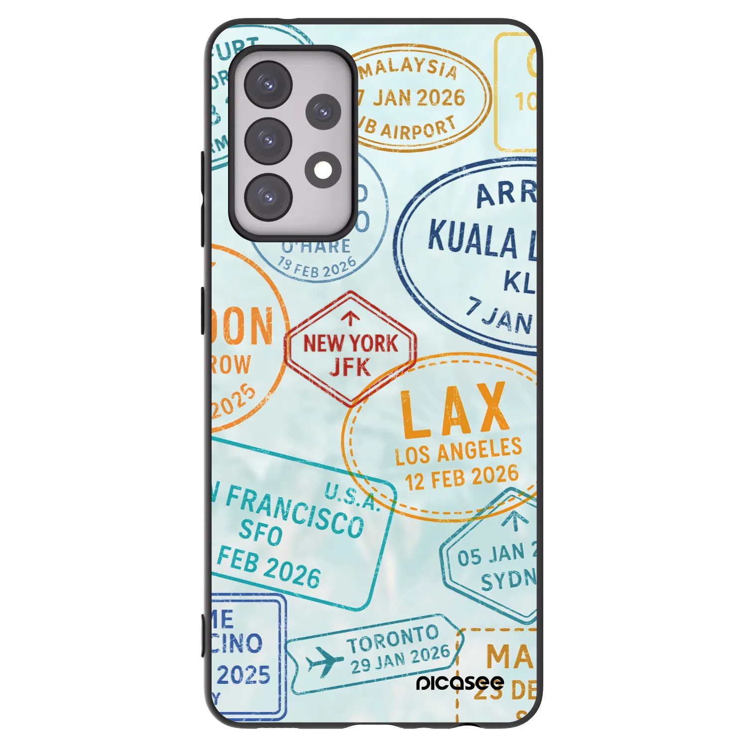 Picasee crna silikonska maskica za Samsung Galaxy A52s 5G A528B - PASSPORT EDITION