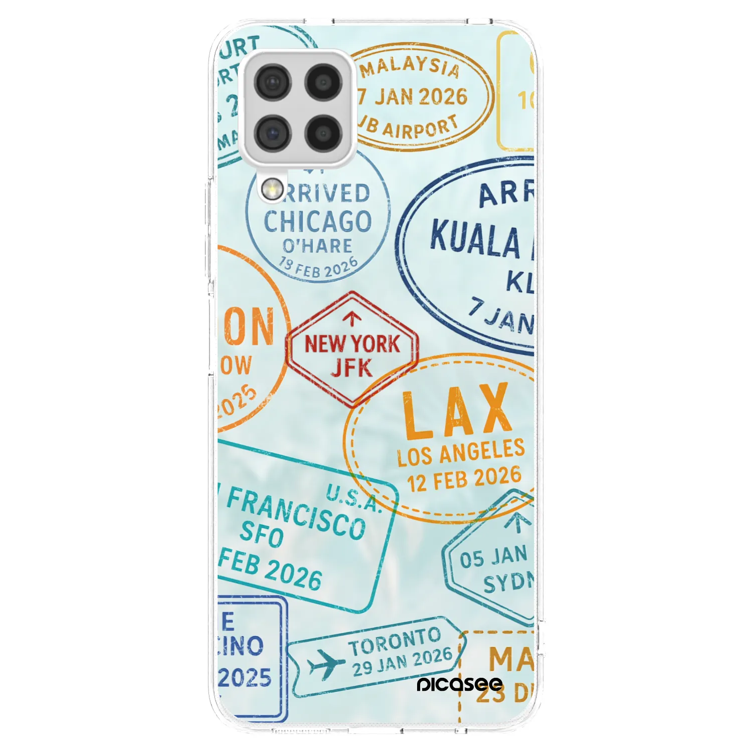 Picasee silikonska prozirna maskica za Samsung Galaxy A22 A225F 4G - PASSPORT EDITION