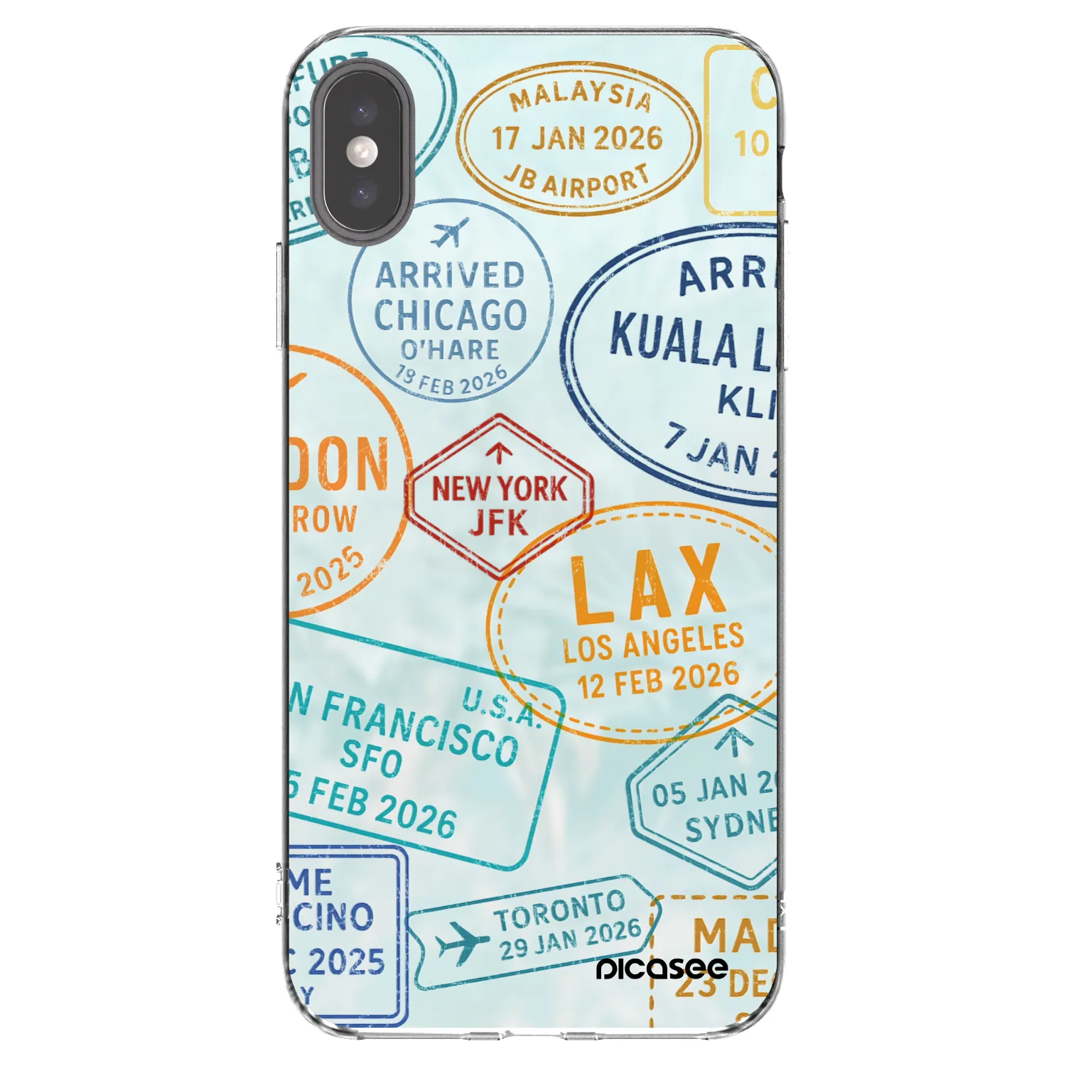 Picasee silikonska prozirna maskica za Apple iPhone XS Max - PASSPORT EDITION
