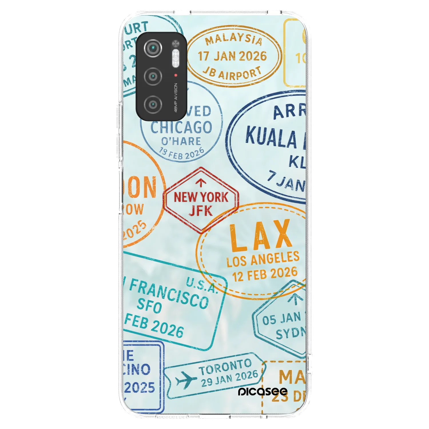 Picasee silikonska prozirna maskica za Xiaomi Poco M3 Pro 5G - PASSPORT EDITION