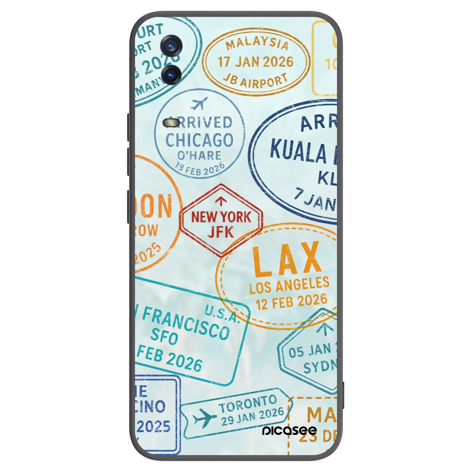 Picasee crna silikonska maskica za Vivo Y11s - PASSPORT EDITION