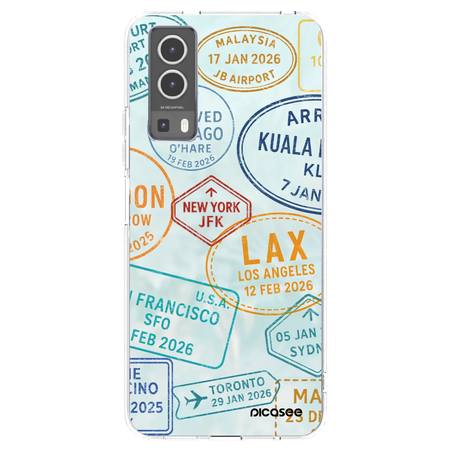Picasee silikonska prozirna maskica za Vivo Y72 5G - PASSPORT EDITION
