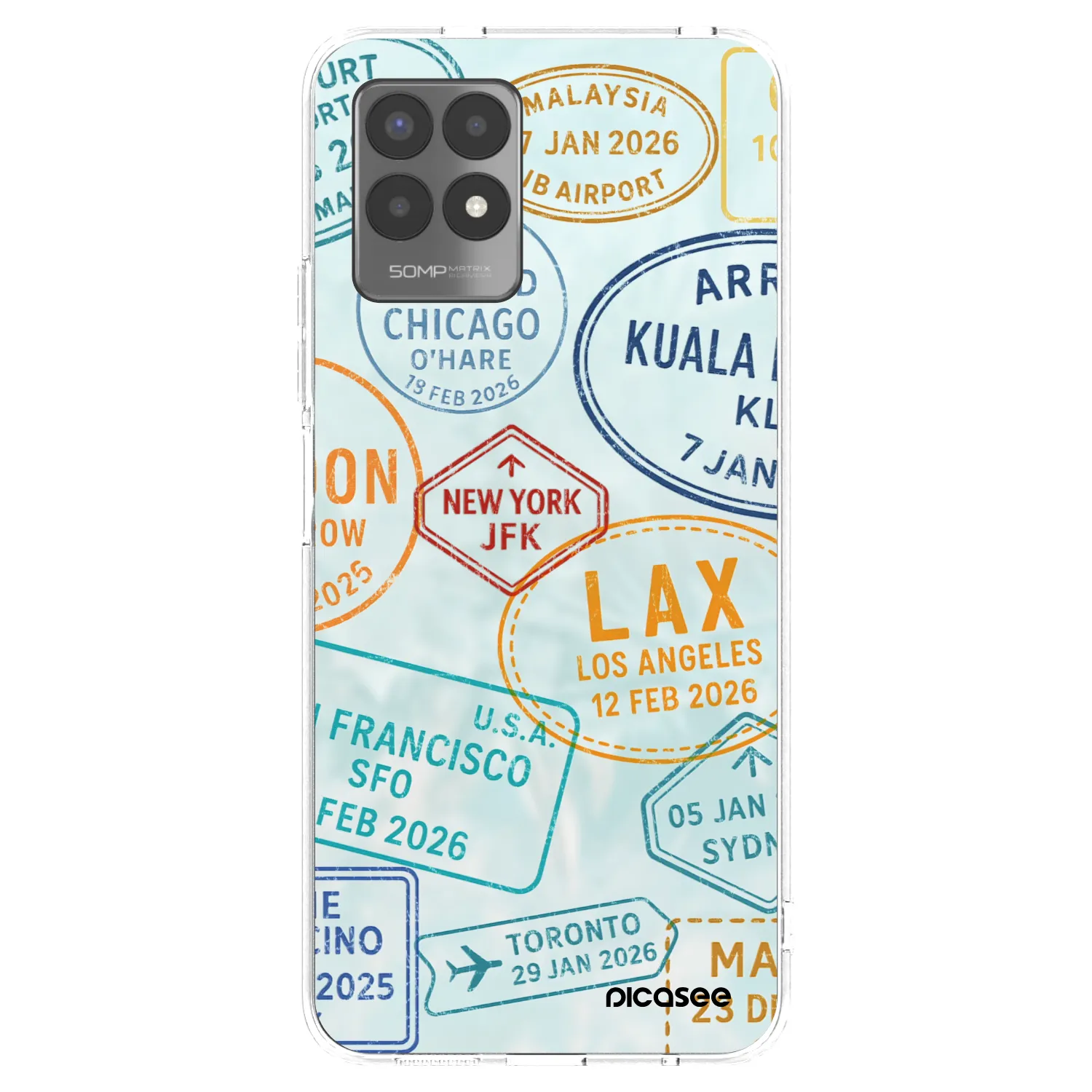 Picasee silikonska prozirna maskica za Realme 8i - PASSPORT EDITION