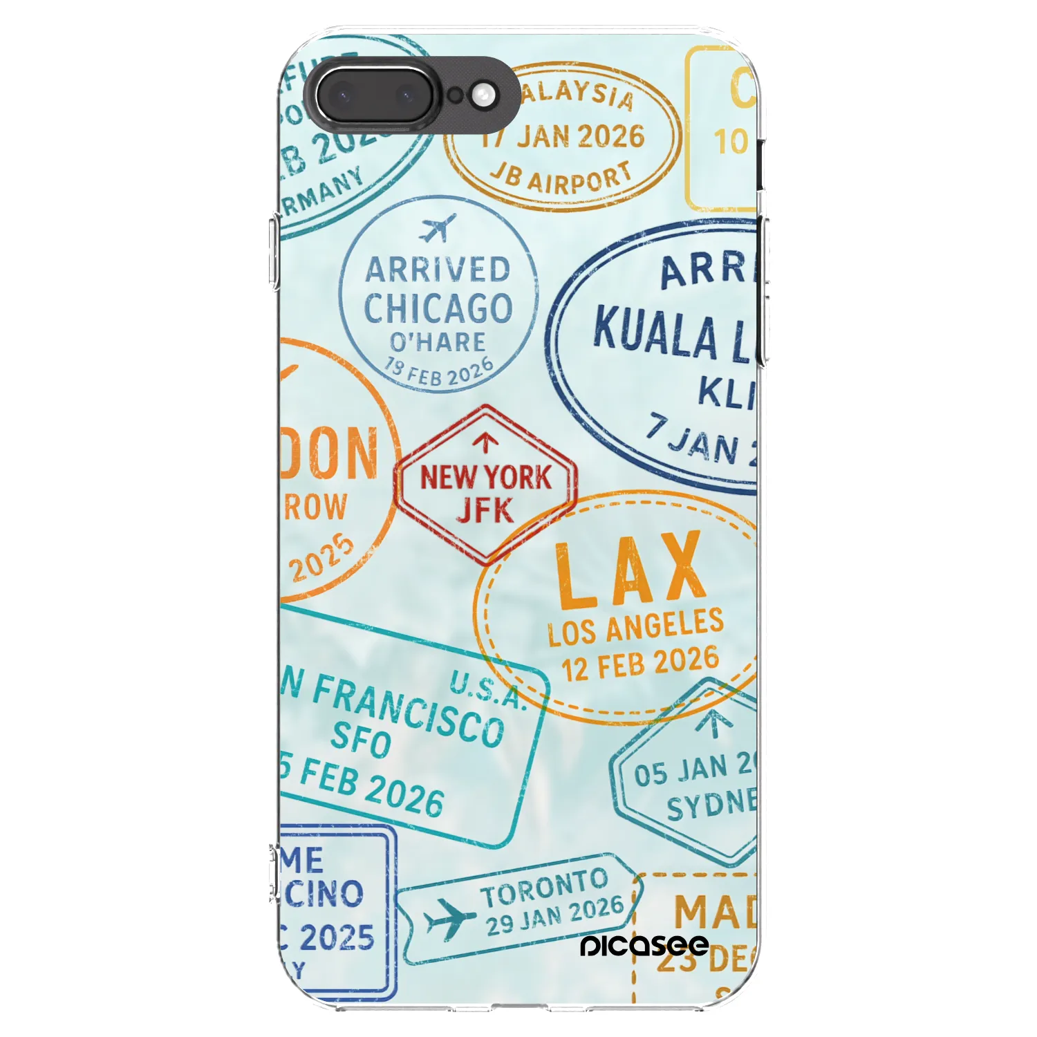 Picasee silikonska prozirna maskica za Apple iPhone 7 Plus - PASSPORT EDITION