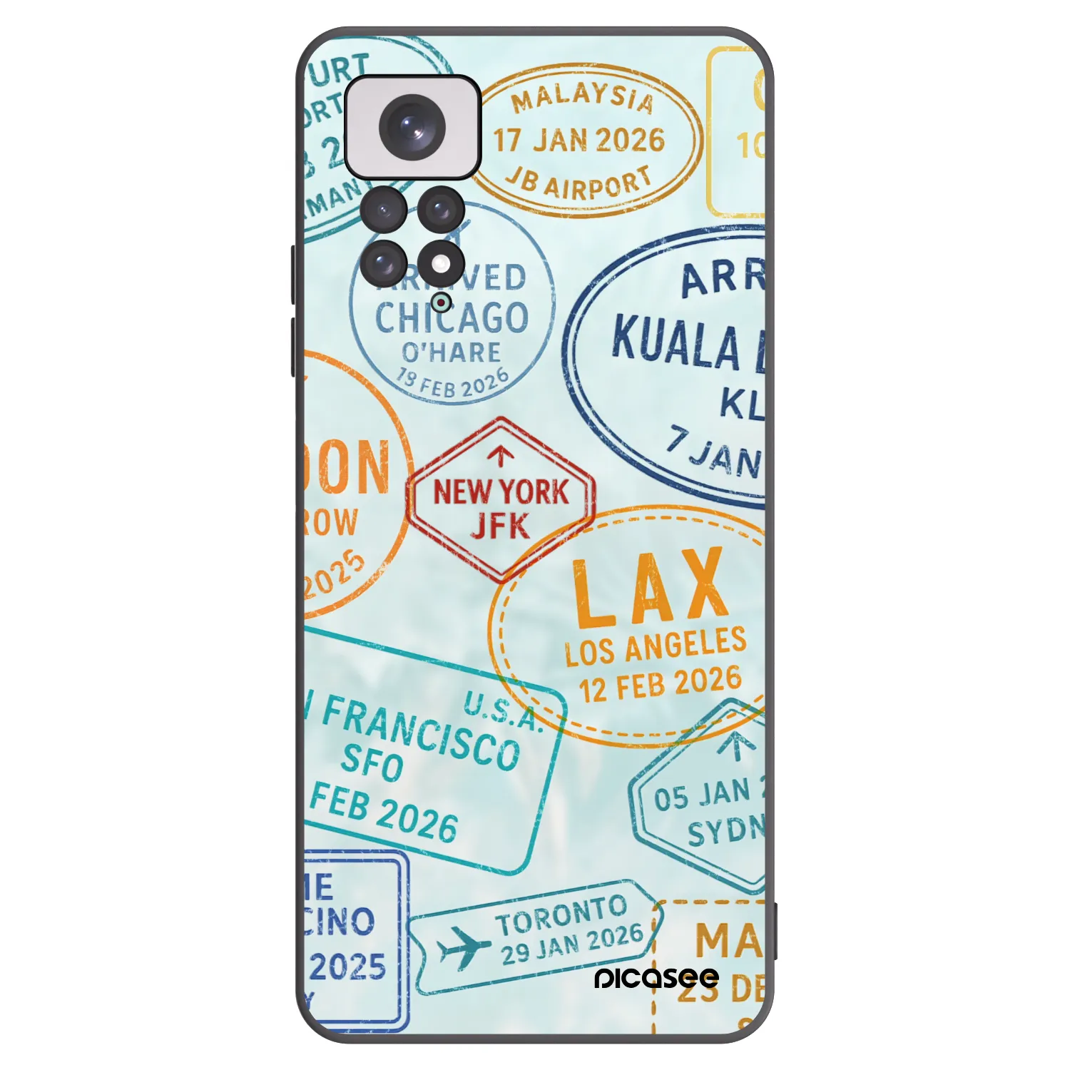Picasee crna silikonska maskica za Xiaomi Redmi Note 11 - PASSPORT EDITION